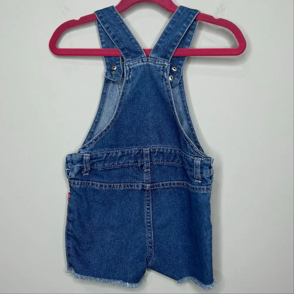 Children's Place Denim Shortalls Size 3T Embroidered Watermelon Overalls Shorts